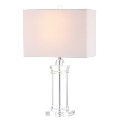 JONATHAN Y Ophelia 24.5" Solid Crystal Table Lamp, Clear