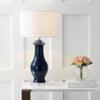 JONATHAN Y Liberty 31" Ceramic and Crystal Table Lamp, Navy/Clear view 3