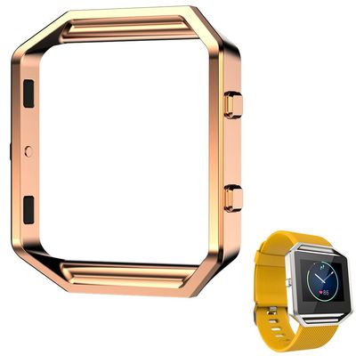 Fitbit Blaze Frame Rose Gold, AISPORTS Fitbit Blaze Accessory Frame Stainless Steel Metal Watch Frame Holder Shell Replacement Housing Protective Case Cover for Fitbit Blaze Smart Watch