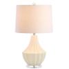 JONATHAN Y Tate 24.5" Ceramic Fluted Gourd LED Table Lamp, Cream view 1