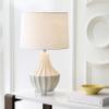 JONATHAN Y Tate 24.5" Ceramic Fluted Gourd LED Table Lamp, Cream view 3