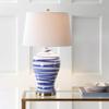 JONATHAN Y Joelie Ceramic Table Lamp Modern Coastal 29", Blue/White view 2