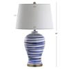 JONATHAN Y Joelie Ceramic Table Lamp Modern Coastal 29", Blue/White view 3