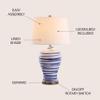 JONATHAN Y Joelie Ceramic Table Lamp Modern Coastal 29", Blue/White view 4