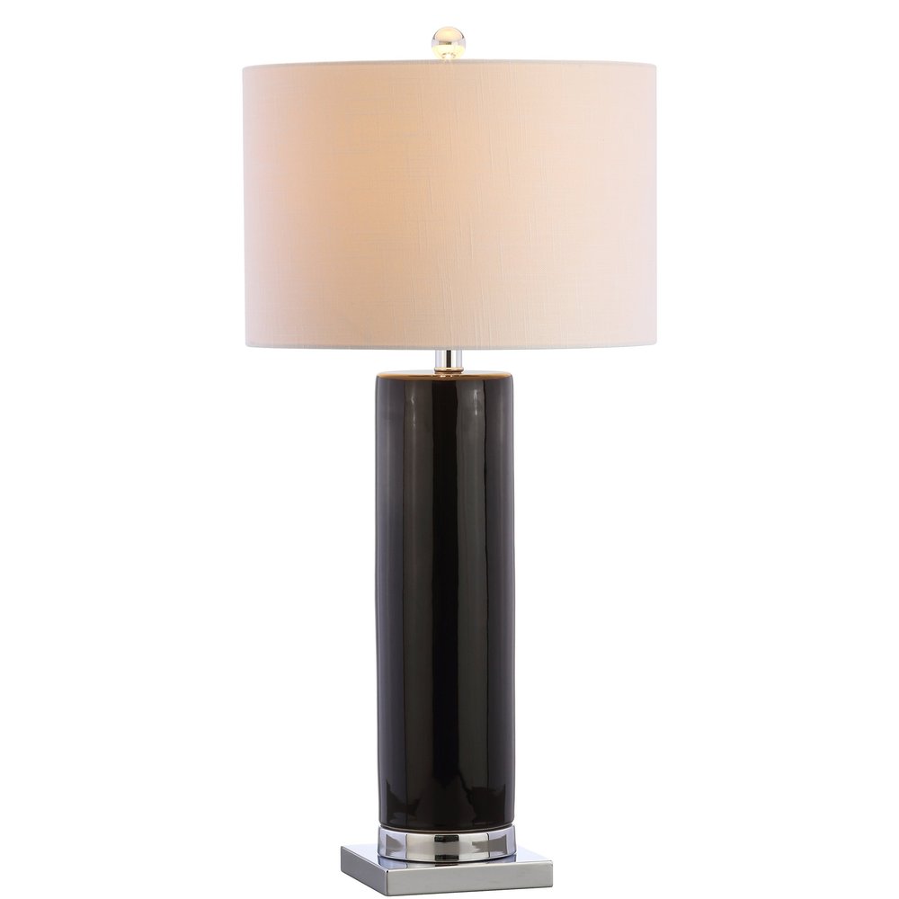 JONATHAN Y Dallas LED Table Lamp Ceramic Metal 31.5", Black/Chrome