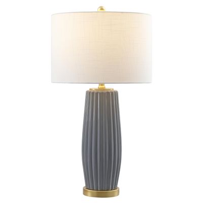 JONATHAN Y Roman Table Lamp 28.5" Modern Ceramic for Living Room, Gray