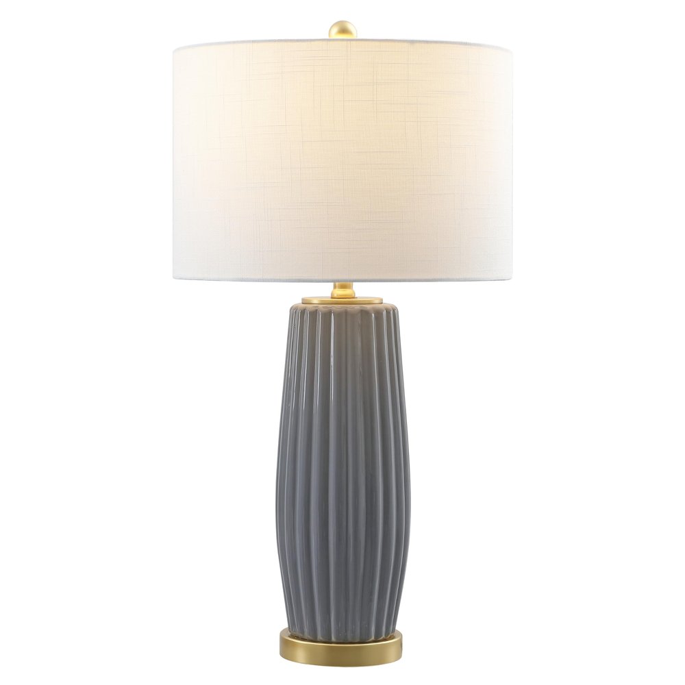 JONATHAN Y Roman Table Lamp 28.5" Modern Ceramic for Living Room, Gray