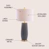 JONATHAN Y Roman Table Lamp 28.5" Modern Ceramic for Living Room, Gray view 4