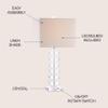 JONATHAN Y June 28" Geometric Stacked Crystal Table Lamp, Clear view 4