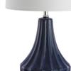 JONATHAN Y Tate 24.5" Ceramic Fluted Gourd LED Table Lamp, Navy Blue view 4