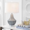 JONATHAN Y Tate 24.5" Ceramic Fluted Gourd LED Table Lamp, Gray view 4