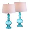 JONATHAN Y Genie 28.5" Glass Table Lamp, Aqua, Set of 2 view 1