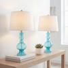 JONATHAN Y Genie 28.5" Glass Table Lamp, Aqua, Set of 2 view 2