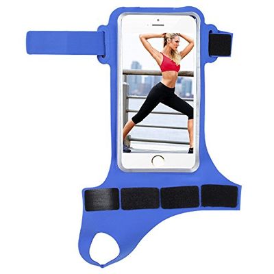 Outdoor Jogging Riding Running Sports Gym Lycra Thumb Armband Pouch Case for iPhone 14 13 12 11 Pro Max XR XS Max Samsung Galaxy S23 S22 S21 S20 FE A54 A53 A52 A33 5G Google Pixel 7 6 6a (Pink)
