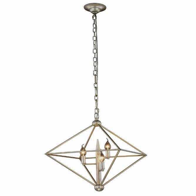 Elegant Lighting 1495D22SL Nora Collection Pendant Lamp D22" H24" 3-Light