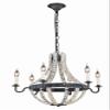 Elegant Lighting 1502D24IW Woodland Collection Pendant Lamp D24" H22" 6-Light, Grey view 1