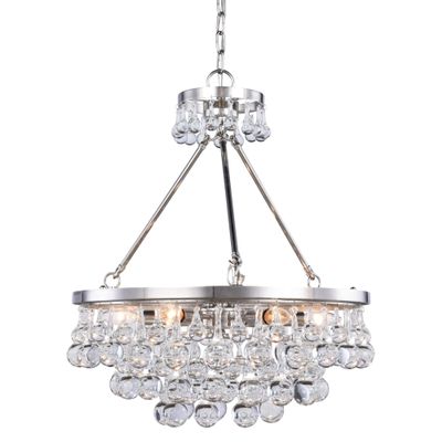Elegant Lighting 1509D22PN Bettina Collection Pendant Lamp D22" H22" 6-Light, Clear