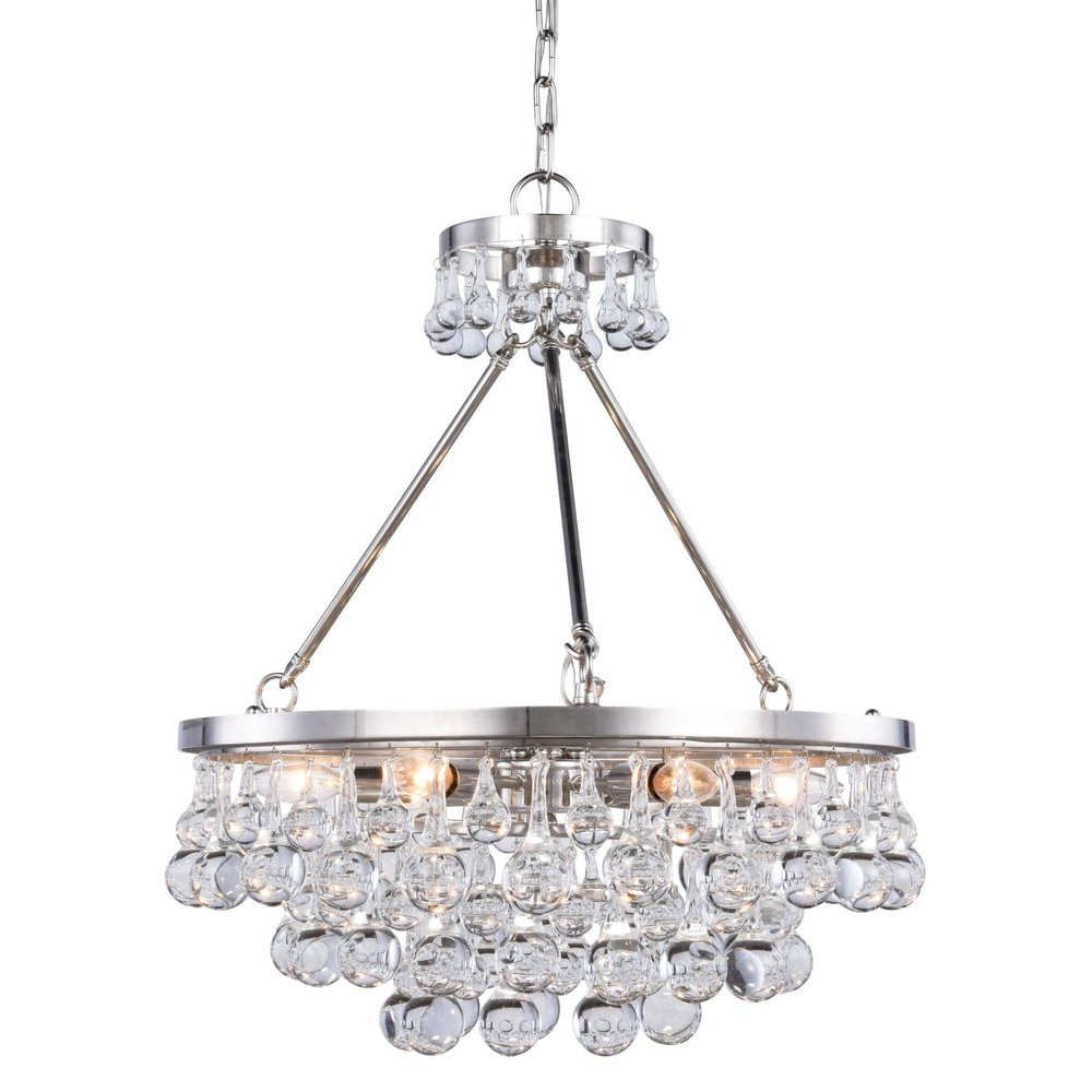 Elegant Lighting 1509D22PN Bettina Collection Pendant Lamp D22" H22" 6-Light, Clear