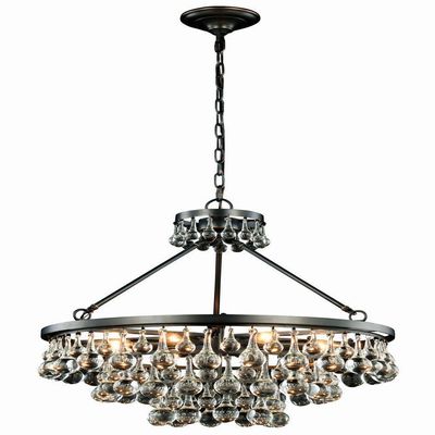 Elegant Lighting 1509D26BZ Bettina Collection Pendant Lamp D26" H24" 8-Light, Clear