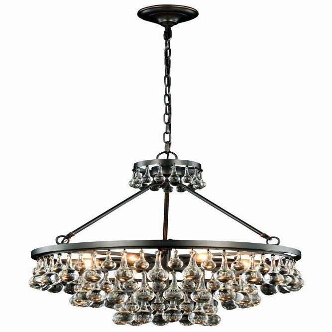 Elegant Lighting 1509D26BZ Bettina Collection Pendant Lamp D26" H24" 8-Light, Clear