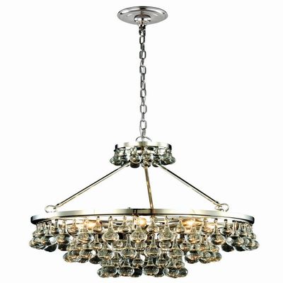 Elegant Lighting 1509D26PN Bettina Collection Pendant Lamp D26" H24" 8-Light, Clear