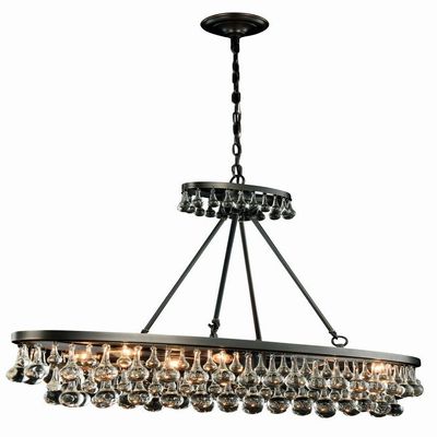 Elegant Lighting 1509G44BZ Bettina Collection Pendant Lamp L44" W13" H31" 8-Light, Clear