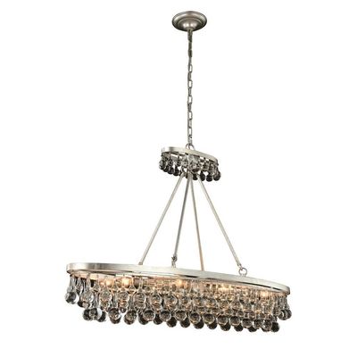 Elegant Lighting 1509G44SL Bettina Collection Pendant Lamp L44" W13" H31" 8-Light, Clear