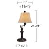 Corey 21 3/4" High Bronze Brown Table Lamps Set of 2 Swing Arm USB Charging view 4