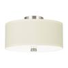 Sea Gull Lighting 77262-962 Dayna Shade Pendants Two-Light Flush / Semi-Flush Convertible with White Acrylic Diffuser and Faux Silk Fabric Shade, Brushed Nickel Finish view 1