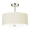 Sea Gull Lighting 77262-962 Dayna Shade Pendants Two-Light Flush / Semi-Flush Convertible with White Acrylic Diffuser and Faux Silk Fabric Shade, Brushed Nickel Finish view 2