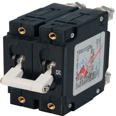 AMRB-7251 Blue Sea C-Series White Toggle Circuit Breaker - Double Pole - 50 AMP
