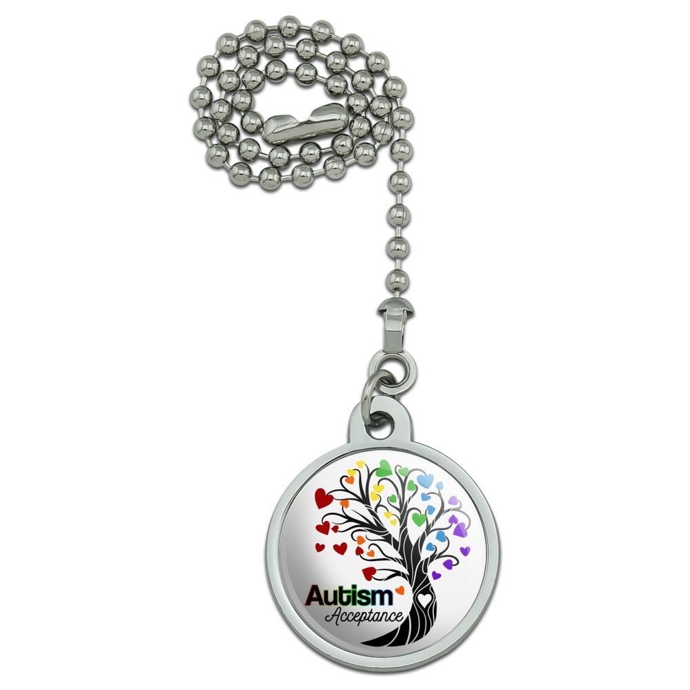 GRAPHICS & MORE Autism Acceptance Tree of Life with Hearts Ceiling Fan and Light Pull Chain