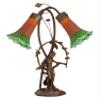Meyda Tiffany 11805 Trellis Girl Lily 2 Light Accent Lamp, 17" H, Amber/Green view 1