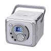 Jensen FM Stereo CD555 Bluetooth Boombox, Silver, 7.00 x 9.75 x 6.00 inches view 1
