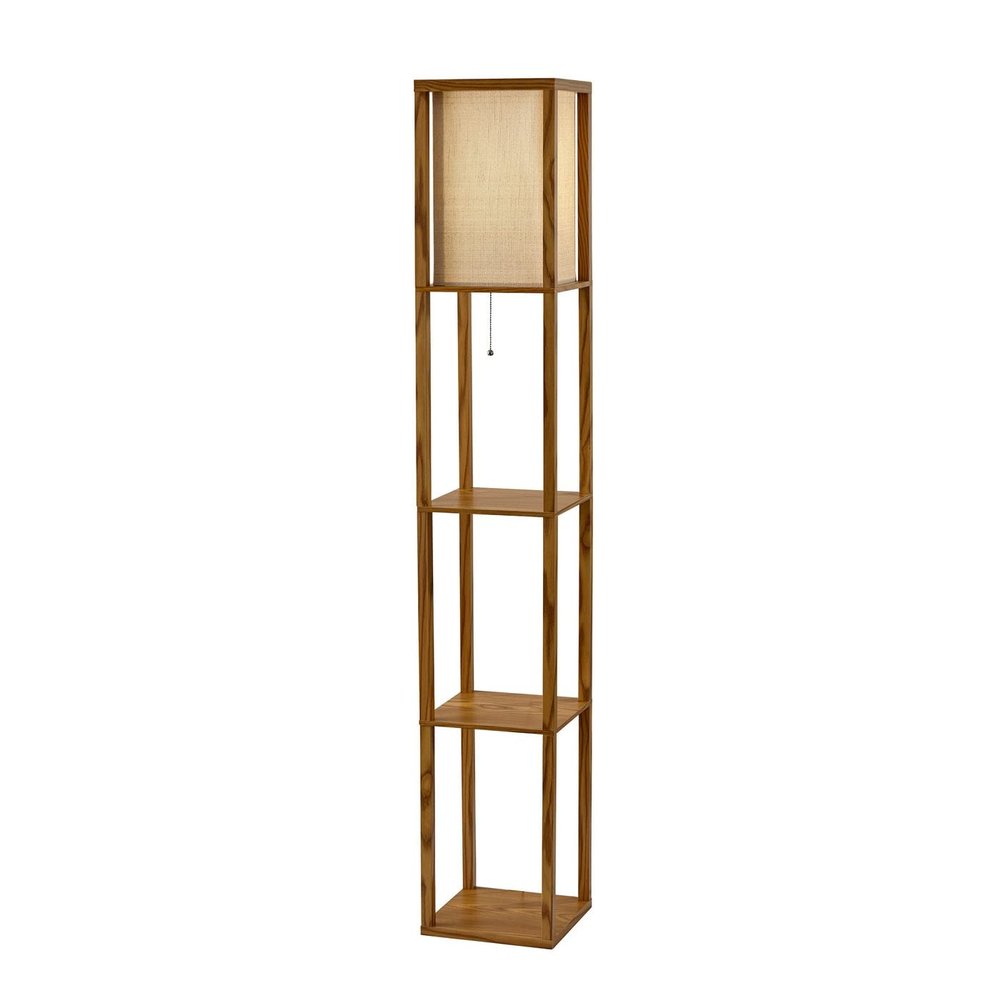 Adesso 3138-12 Wright Shelf Lamp, Natural Wood Veneer on Mdf