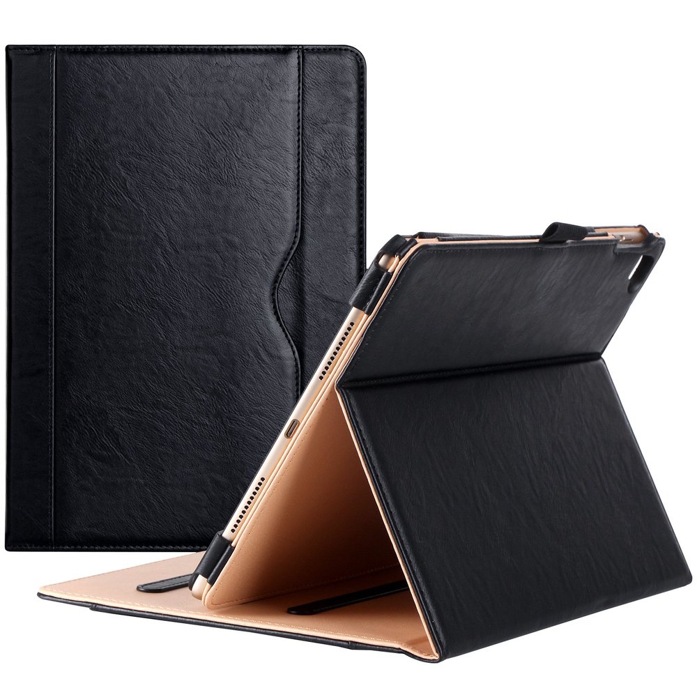 ProCase for iPad Pro 9.7 Case 2016 (Old Model), PU Leather Stand Folio Cover for iPad Pro 9.7 Inch (A1673/A1674/A1675) with 3 Viewing Angles & Pencil Holder & Document Card Pocket -Black