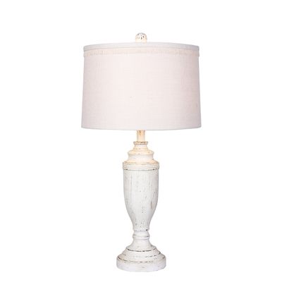 Cory Martin W-6246CAW Fangio Lighting's #6246CAW Distressed Formal Urn Resin Table Lamp, 29.5, Cottage Antique White