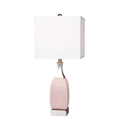 Cory Martin W-8987PN Table Lamp, 26.5", Blush/Nickel