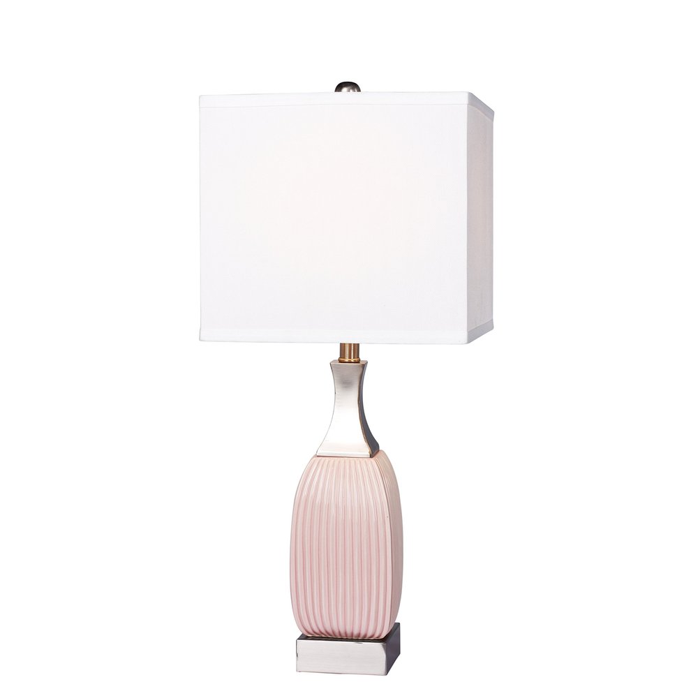Cory Martin W-8987PN Table Lamp, 26.5", Blush/Nickel