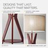 Adesso Floor Lamp with Shelf, Walnut & Oatmeal Linen, 3-Way, 59.5 view 4