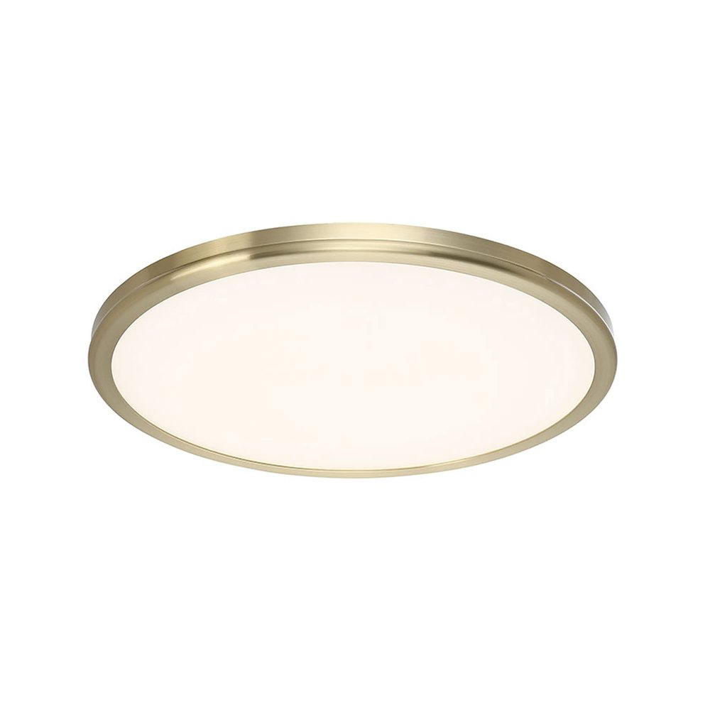 WAC Lighting dweLED, Geos 15in LED Round Low-Profile Flush Mount 3000K in Brass