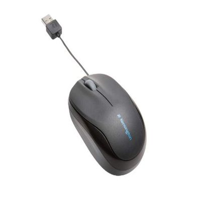 KMW Kensington Retractable Mobile Mouse-Retractable Mobile Mouse, 2-1/2"x4 x1-1/2, Black