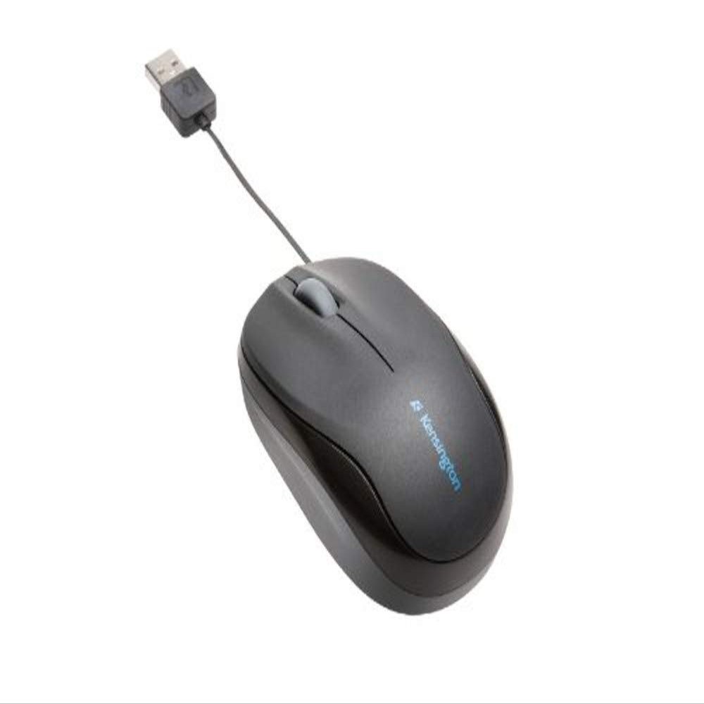 KMW Kensington Retractable Mobile Mouse-Retractable Mobile Mouse, 2-1/2"x4 x1-1/2, Black
