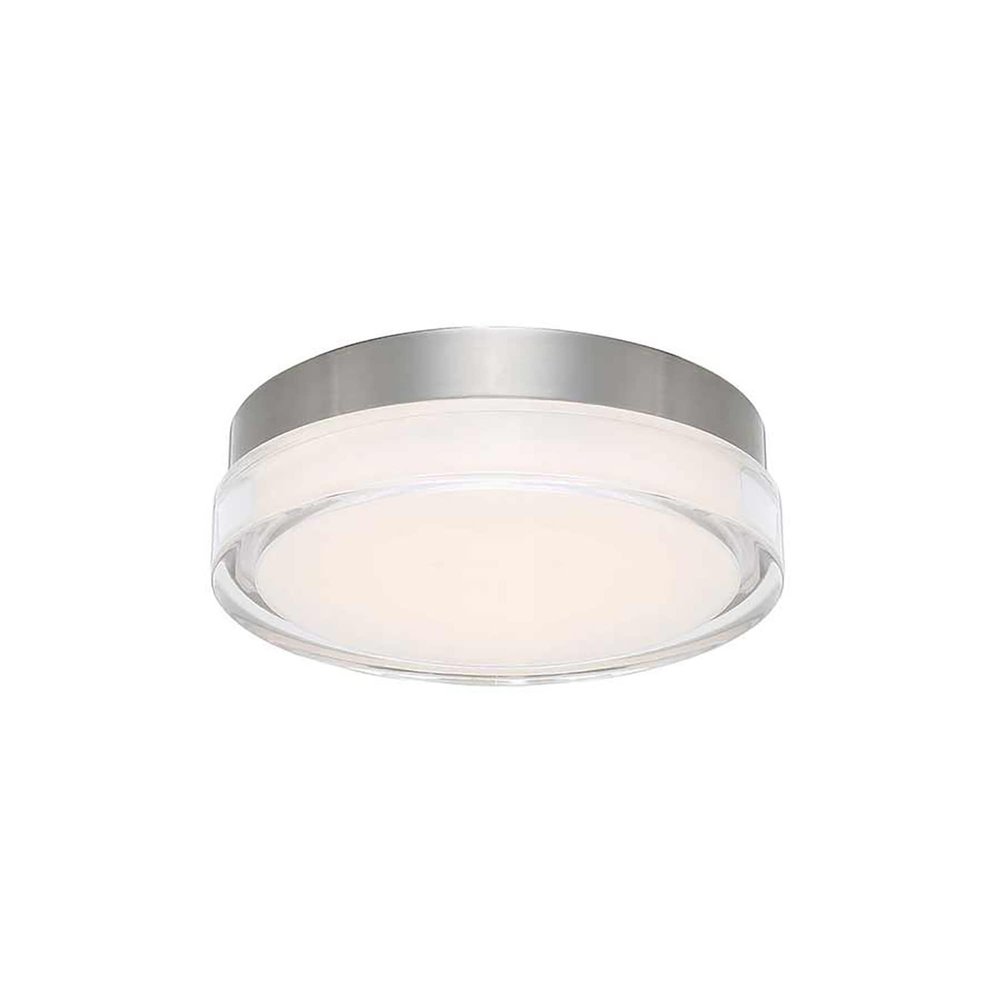 WAC Lighting dweLED, Dot 12in LED Round Flush Mount 3000K in Stainless Steel