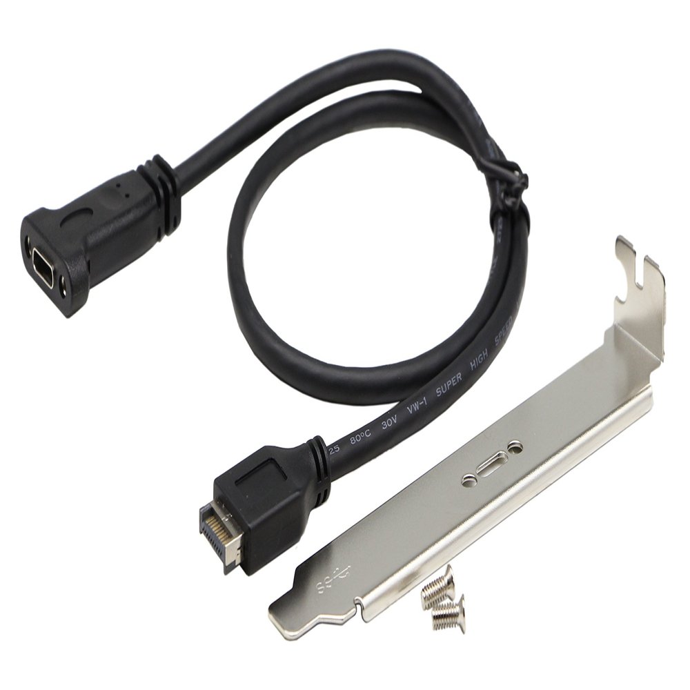 zdyCGTime(50cm Type E Male USB 3.1 Front Panel Header to USB-C Type-C Female Extension Cable with Panel Mount Screw