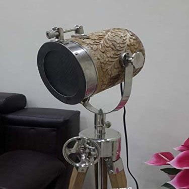 THOR INSTRUMENTS Hollywood Marine Wooden Search Light Studio Floor Lamp Decor Rustic Vintage Home Decor Gifts