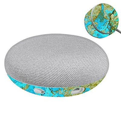 MightySkins Skin Compatible with Google Home Mini - Teal Marble | Protective, Durable, and Unique Vinyl Decal wrap Cover | Easy to Apply, Remove, and Change Styles | Made in The USA