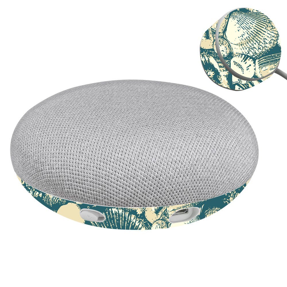 MightySkins Skin Compatible with Google Home Mini - Tan Seashells | Protective, Durable, and Unique Vinyl Decal wrap Cover | Easy to Apply, Remove, and Change Styles | Made in The USA