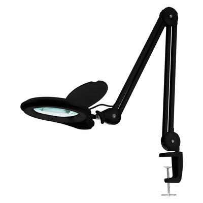 Neatfi LED Bifocal Magnifying Lamp  1,200 Lumens, 5 Lens, Dimmable, Adjustable Arm with Clamp, 60 SMD LEDs, Perfect for Crafting, Reading, Jewelry, Needlework (5 Diopter + 20 Diopter, Black)