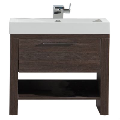 Luxo Marbre RELAX V45 A Relax Vanity with Synthetic Marble Sink, Alamo Oak